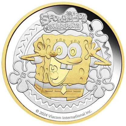 2024 $2 SpongeBob 2oz Silver Proof Gilded Pineapple Home Coin