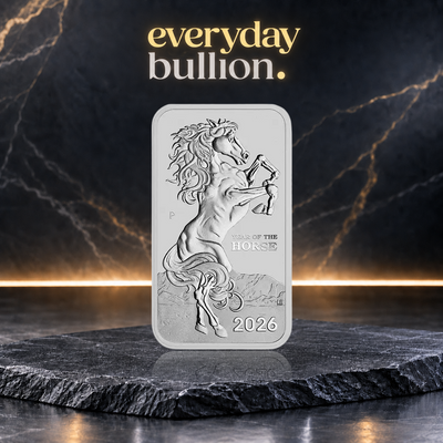 Year of the Horse 2026 1oz .9999 Fine Silver Rectangular Bullion Coin – Perth Mint