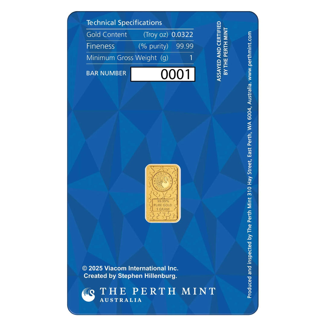 SpongeBob SquarePants 1g Gold Minted Bar