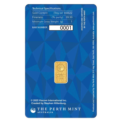 SpongeBob SquarePants 1g Gold Minted Bar