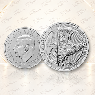 2026 American Declaration of Independence 250th Anniversary £2 1oz .999 Silver BU Coin in Capsule – United Kingdom – The Royal Mint