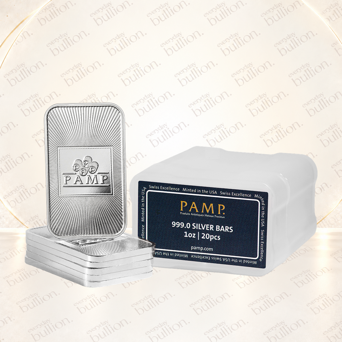 USA Starburst 1oz .999 Fine Silver Minted Bar – PAMP