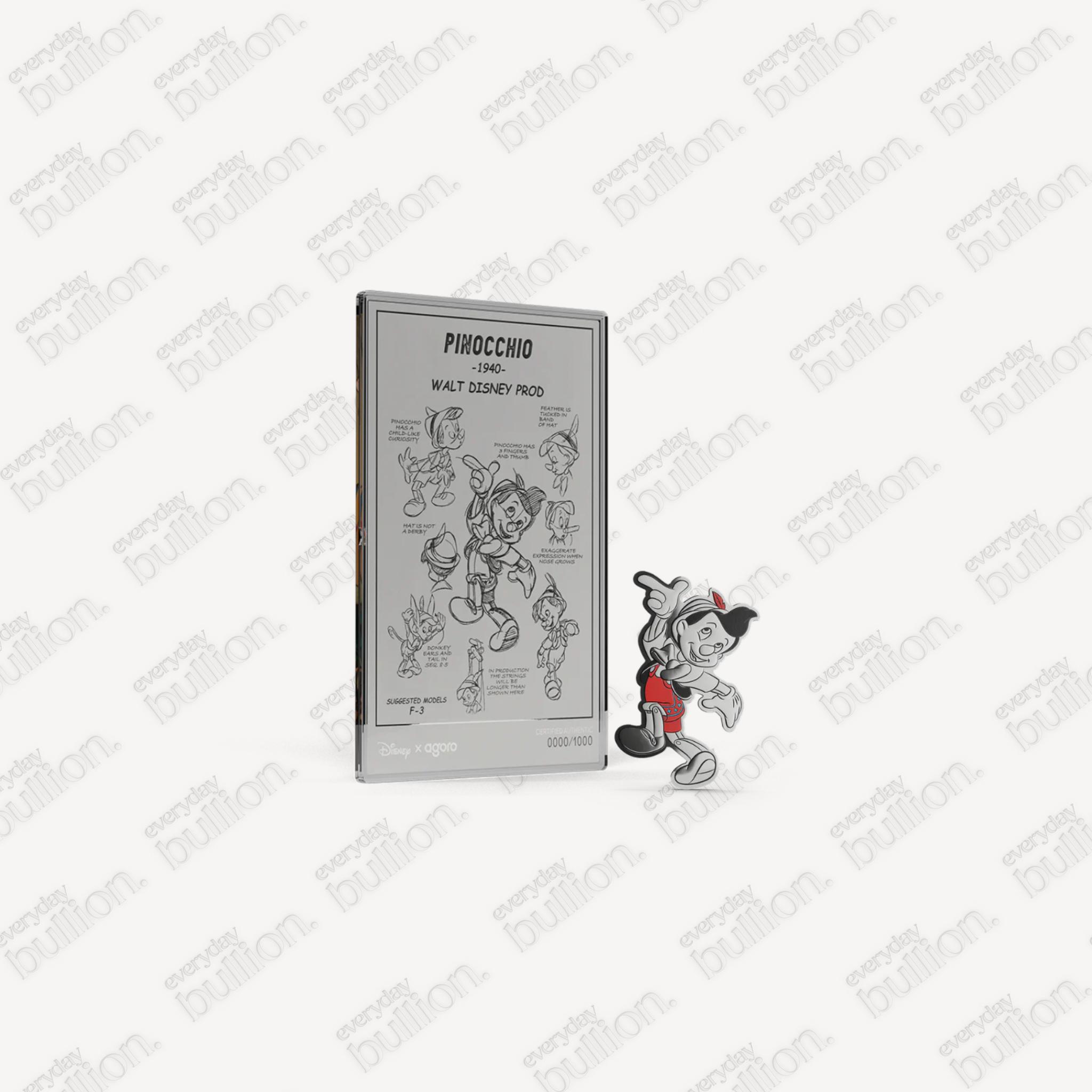 Disney Pinocchio - Collectible Set 3/4 oz Silver Coin + 5 g Silver Foil Set