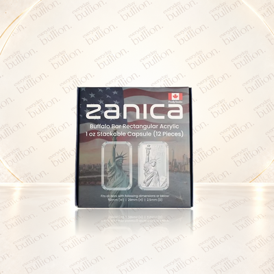 1oz Bar Stackable Acrylic Capsules – Pack of 12 – Canada – Zanica