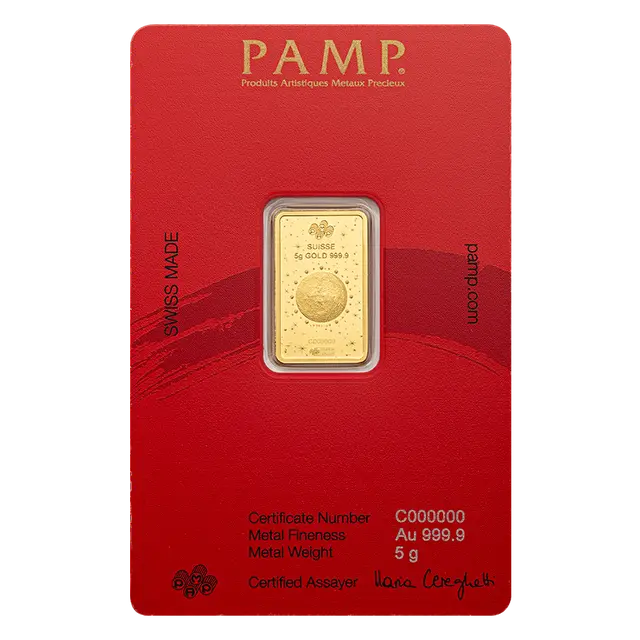 PAMP Suisse Lunar Horse 2026 - 5 gram Gold Bar