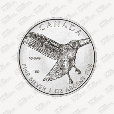 2015 1 oz 999% Silver Canadian Red-Tailed Hawk Coin