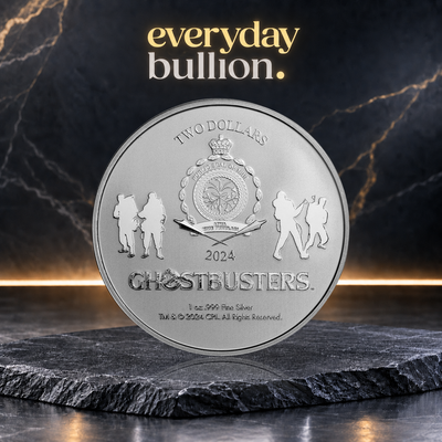 Ghostbusters™ 40th Anniversary 2024 1oz .999 Fine Silver Colourised Coin in TEP – Niue
