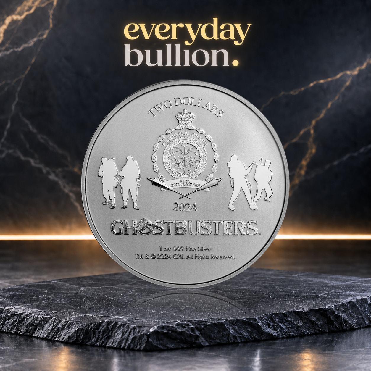 Ghostbusters™ No Ghost Logo 2024 1oz .999 Fine Silver BU Coin in Capsule – New Zealand Mint