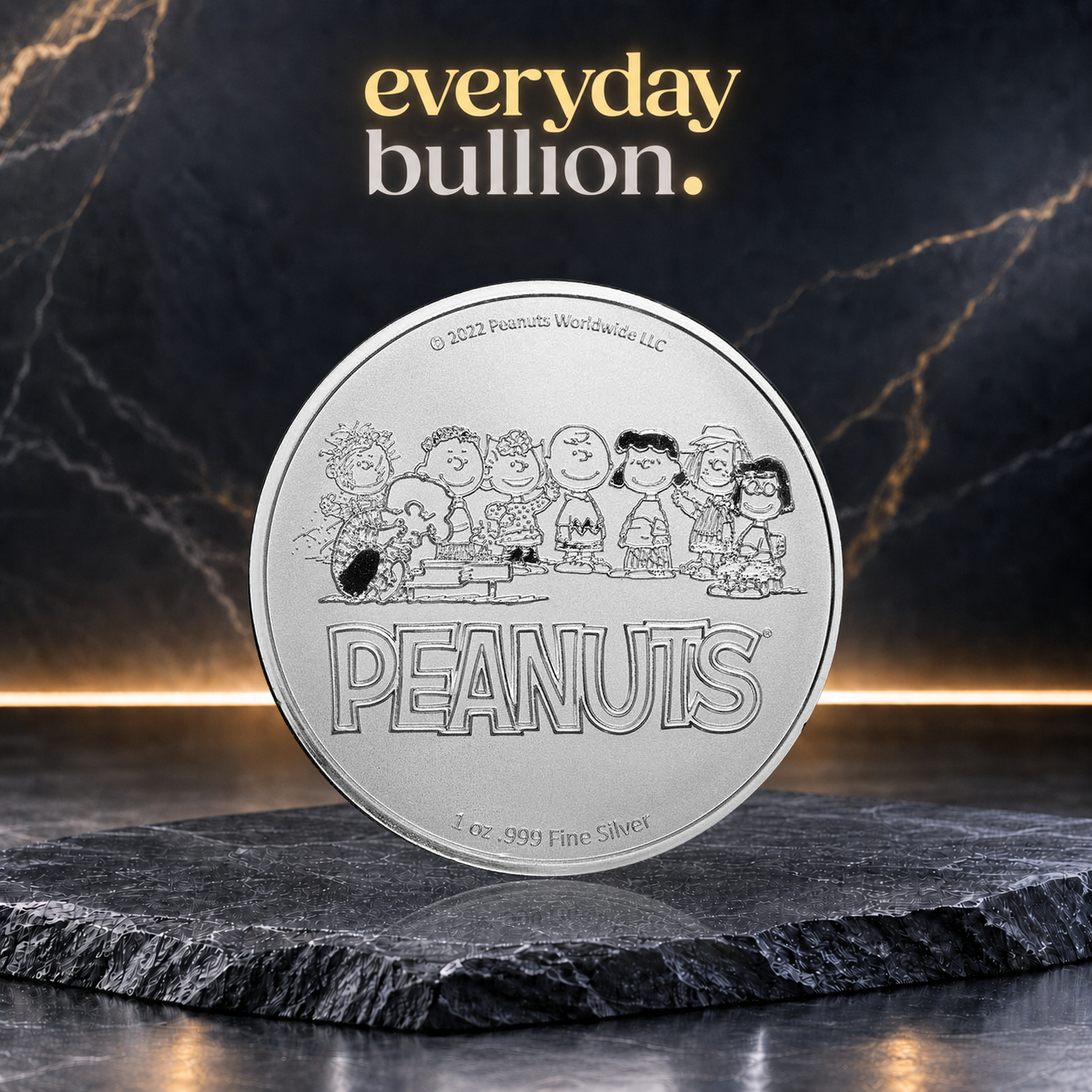 Peanuts® Lucy Pulls the Football 1oz .999 Fine Silver Colourised Round in TEP