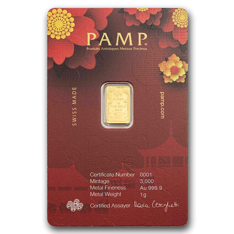 PAMP Suisse Lucky Cat- 1 gram Gold Bar (PRE-ORDER SHIPPING EARLY NOVEMBER)