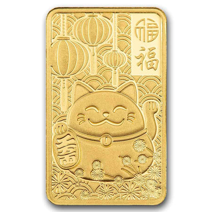 PAMP Suisse Lucky Cat- 1 gram Gold Bar (PRE-ORDER SHIPPING EARLY NOVEMBER)