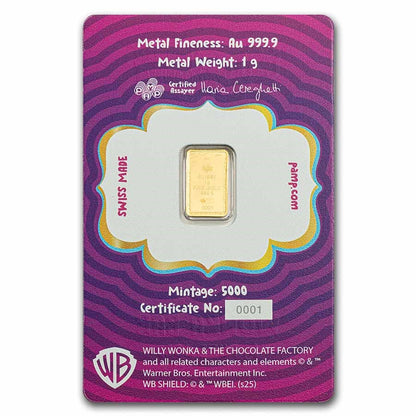 PAMP - 1 gram Gold Bar - PAMP Willy Wonka Bar (PRE ORDER EST LATE DECEMBER)