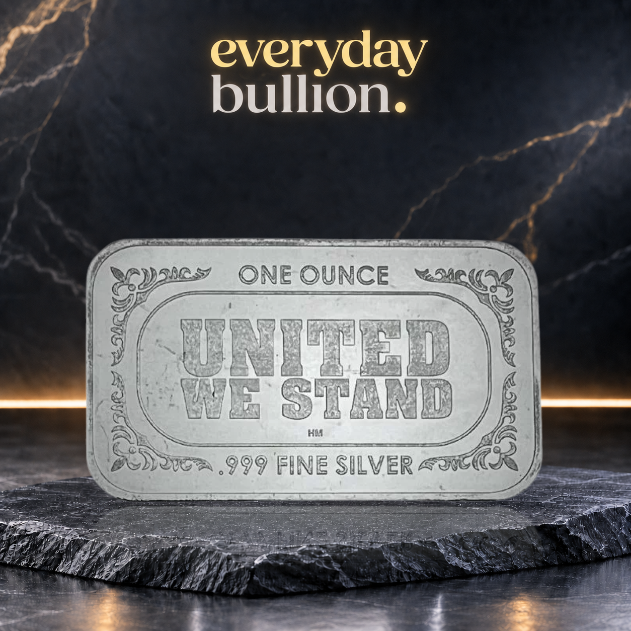 American Flag & United We Stand 1oz .999 Fine Silver Bar – SilverTowne Mint