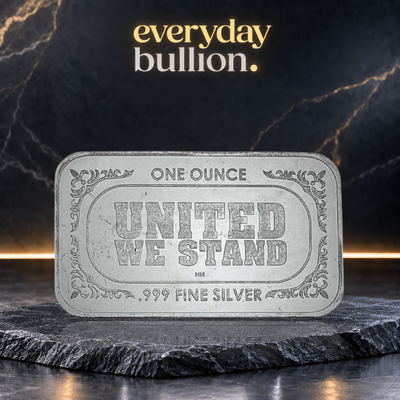 American Flag & United We Stand 1oz .999 Fine Silver Bar – SilverTowne Mint