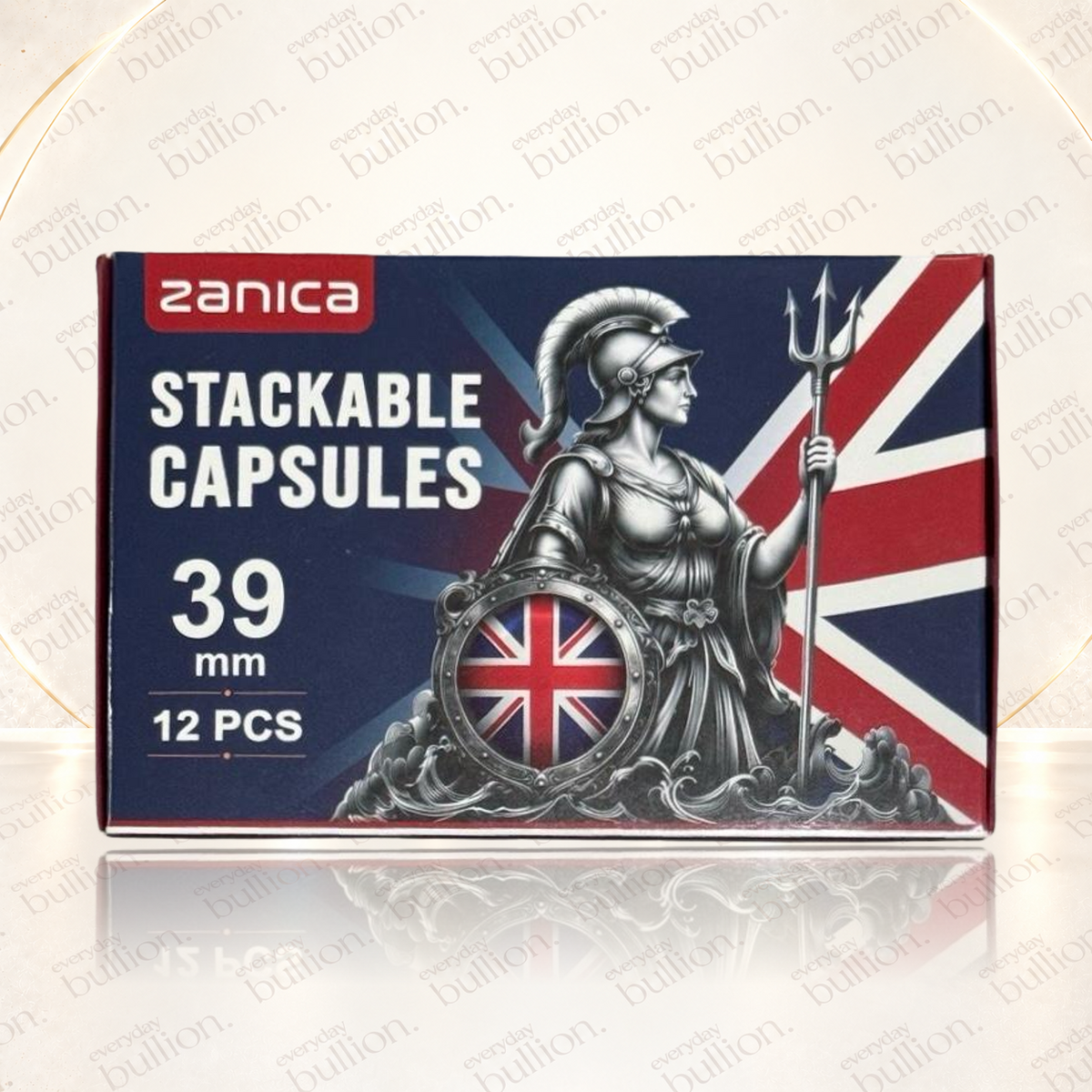 39mm Britannia Stackable Acrylic Coin Capsules – 12-Piece Flat Pack – Canada – Zanica