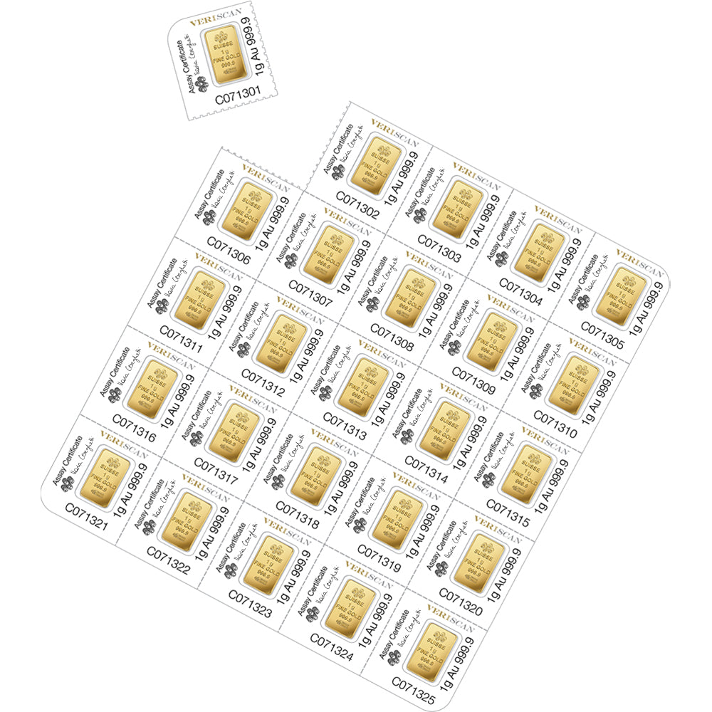 PAMP 25g Multigram 1 Gr x 25 Gold Bar (Minted)