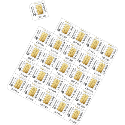 PAMP 25g Multigram 1 Gr x 25 Gold Bar (Minted)