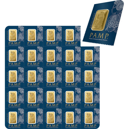PAMP 25g Multigram 1 Gr x 25 Gold Bar (Minted)