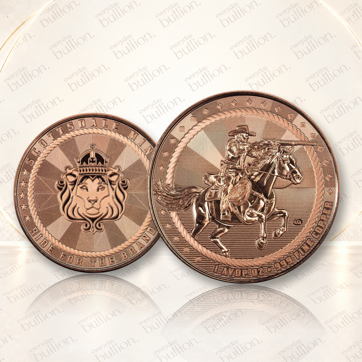 Scottsdale Cowboy Rifleman 1 AVDP oz .999 Copper Round - USA - Scottsdale Mint