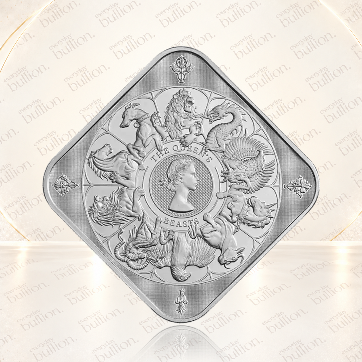 The Queen's Beasts Completer 5oz .9999 Fine Silver Minted Bar in Assay – United Kingdom – The Royal Mint