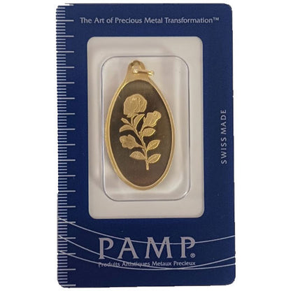 10g PAMP Suisse Rosa Oval Gold Pendant – A Timeless Symbol of Elegance & Wealth