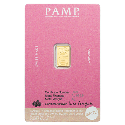 PAMP Suisse Barbie™ 1 Gram Gold Bar