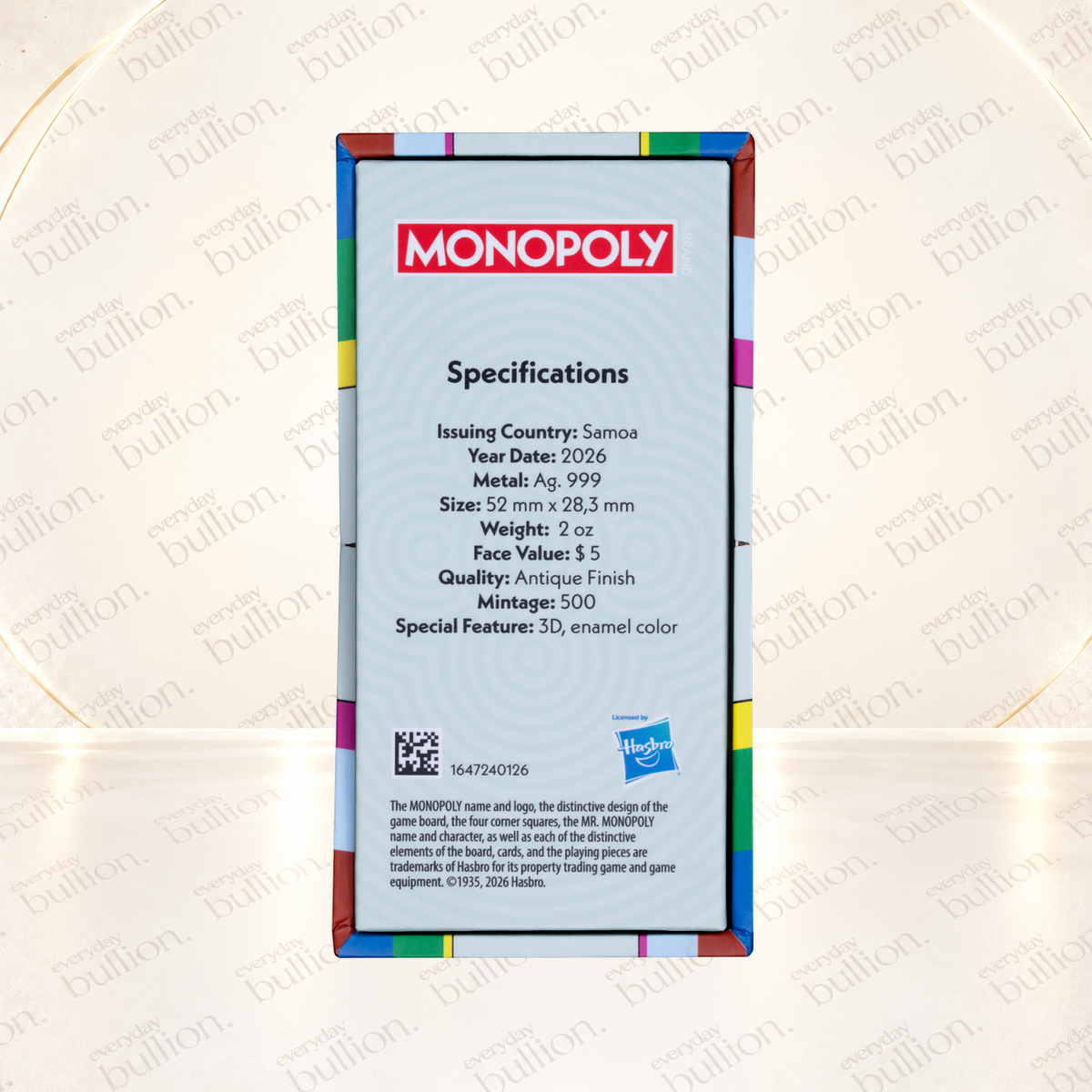 2026 Mr. Monopoly 3D $5 2oz .999 Silver Antiqued Shaped Coin – Samoa – MDM