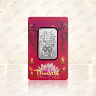 2026 Diwali Lakshmi & Sacred Cow 1oz .999 Silver Bar in Assay – United States – PAMP Suisse