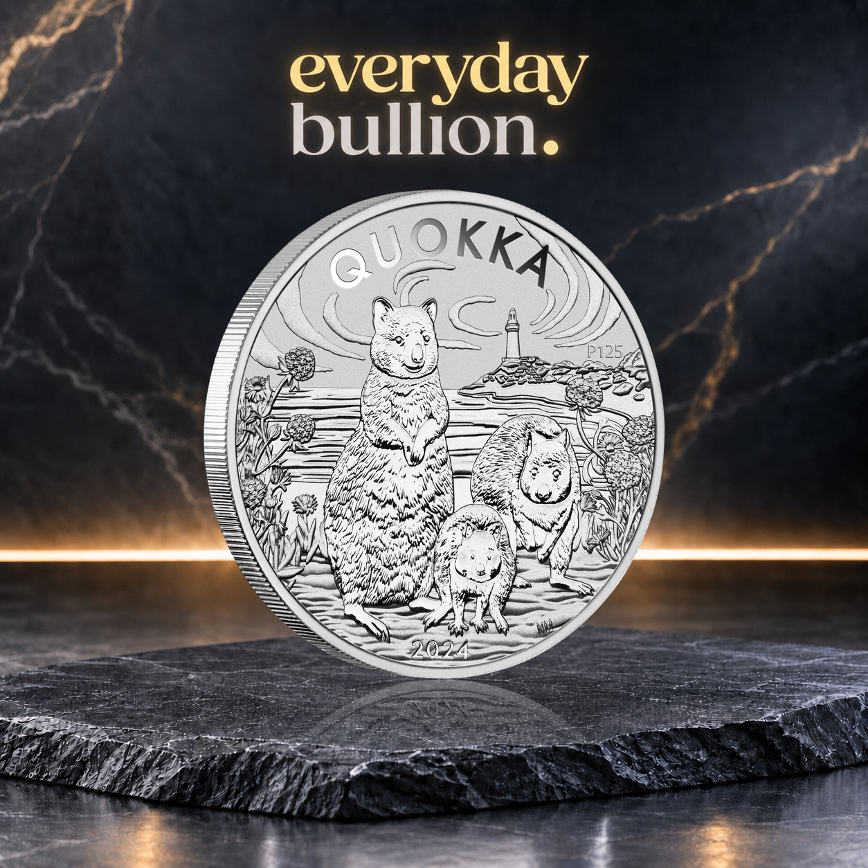 Australian Quokka 2024 1 oz Silver BU Coin in Capsule - Australia - Perth Mint