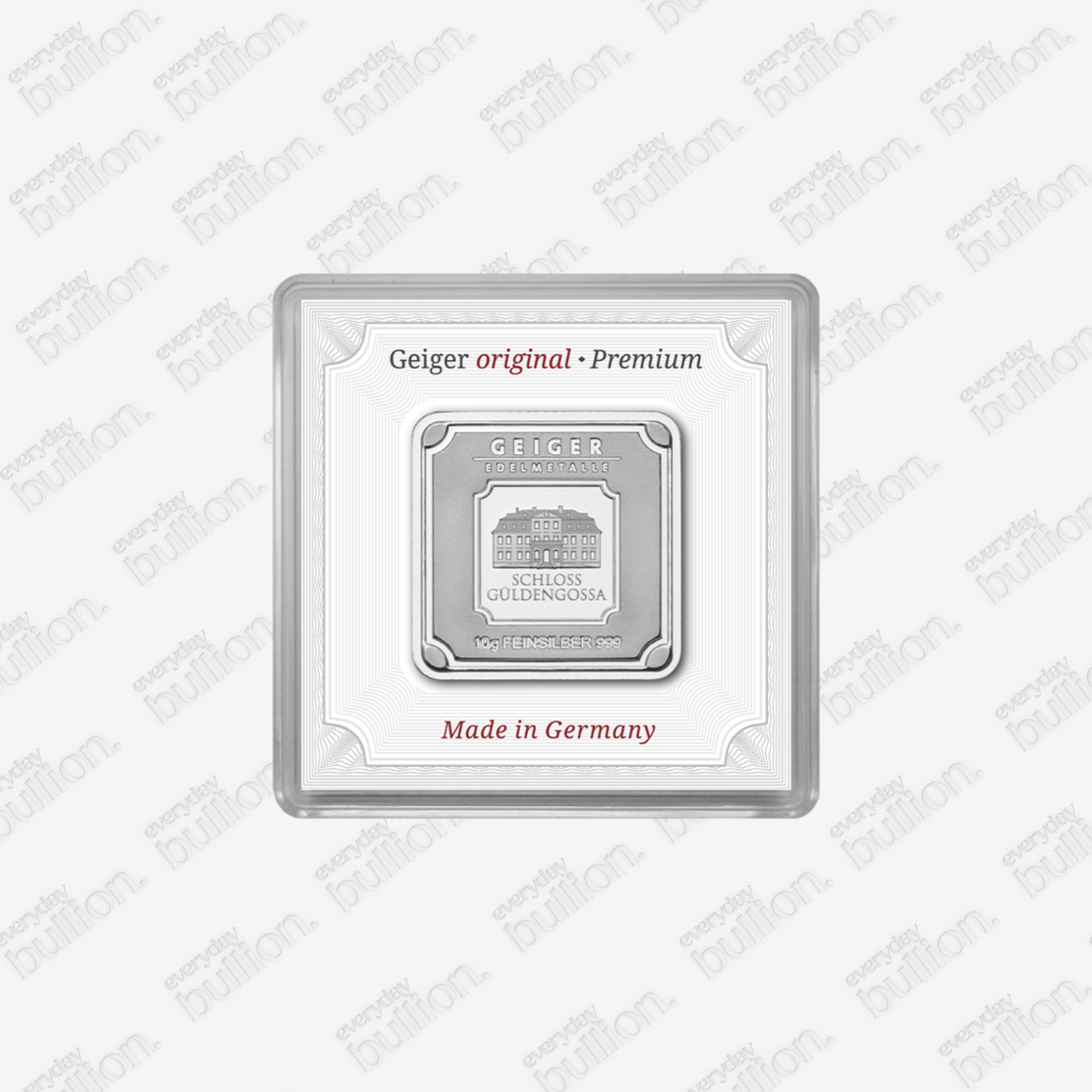 Silver Bar Geiger original - 10 g .999 square in capsule