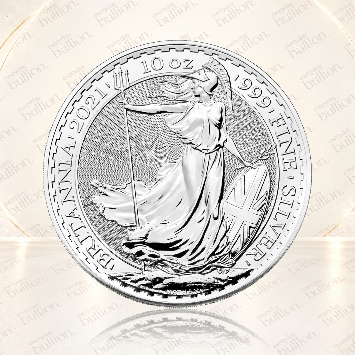 2021 Britannia 10oz .999 Fine Silver Bullion Coin in Capsule – United Kingdom – The Royal Mint