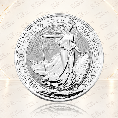 2021 Britannia 10oz .999 Fine Silver Bullion Coin in Capsule – United Kingdom – The Royal Mint