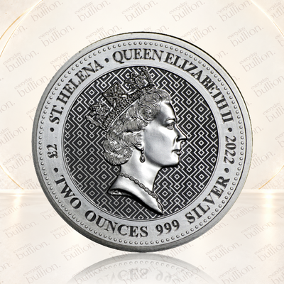 2022 St Helena The Queen's Virtues: Truth £2 2oz .999 Fine Silver Coin – Saint Helena – The East India Company