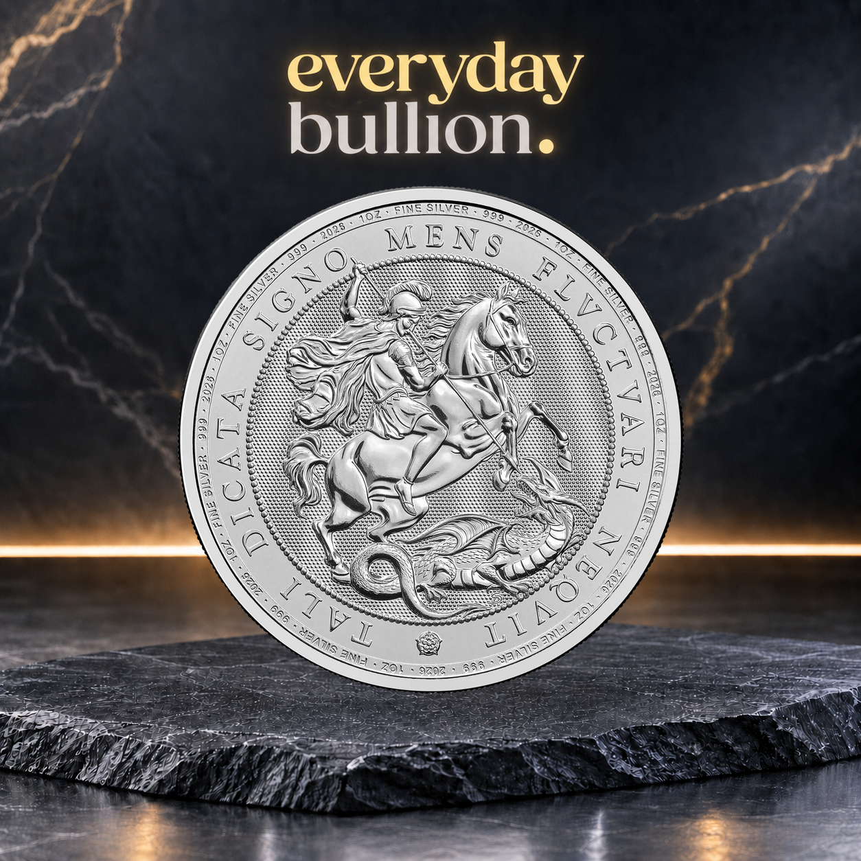 St George and the Dragon 2026 1oz .999 Fine Silver Bullion Coin in Capsule – The Royal Mint