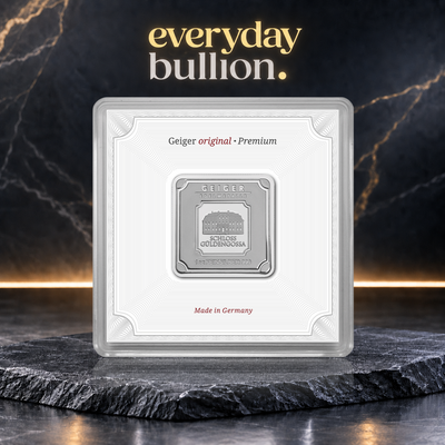Geiger Original Square 1oz .999 Fine Silver Bar in Security Capsule with Certificate – Geiger Edelmetalle