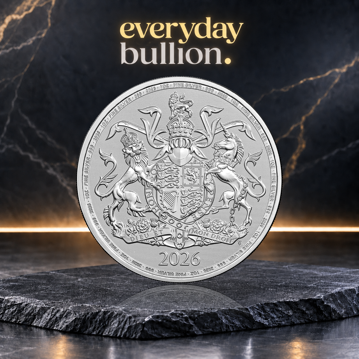 Royal Arms 2026 1oz .999 Fine Silver Bullion Coin – The Royal Mint