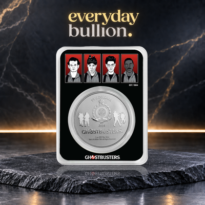 Ghostbusters™ 40th Anniversary 2024 1oz .999 Fine Silver Colourised Coin in TEP – Niue