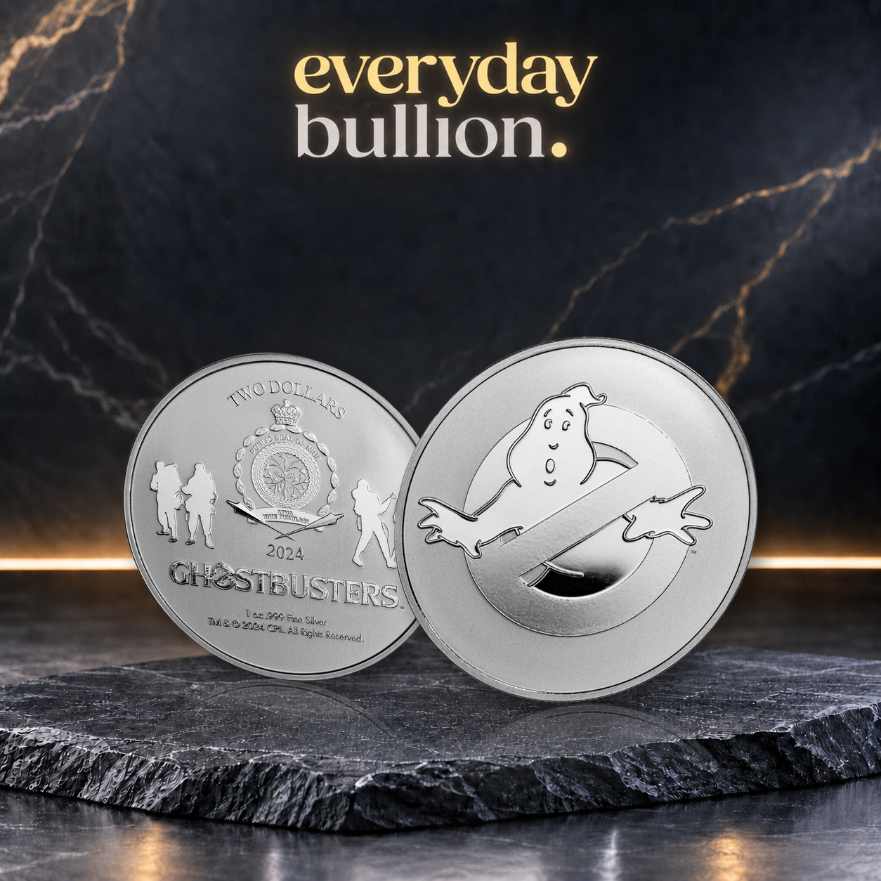 Ghostbusters™ No Ghost Logo 2024 1oz .999 Fine Silver BU Coin in Capsule – New Zealand Mint