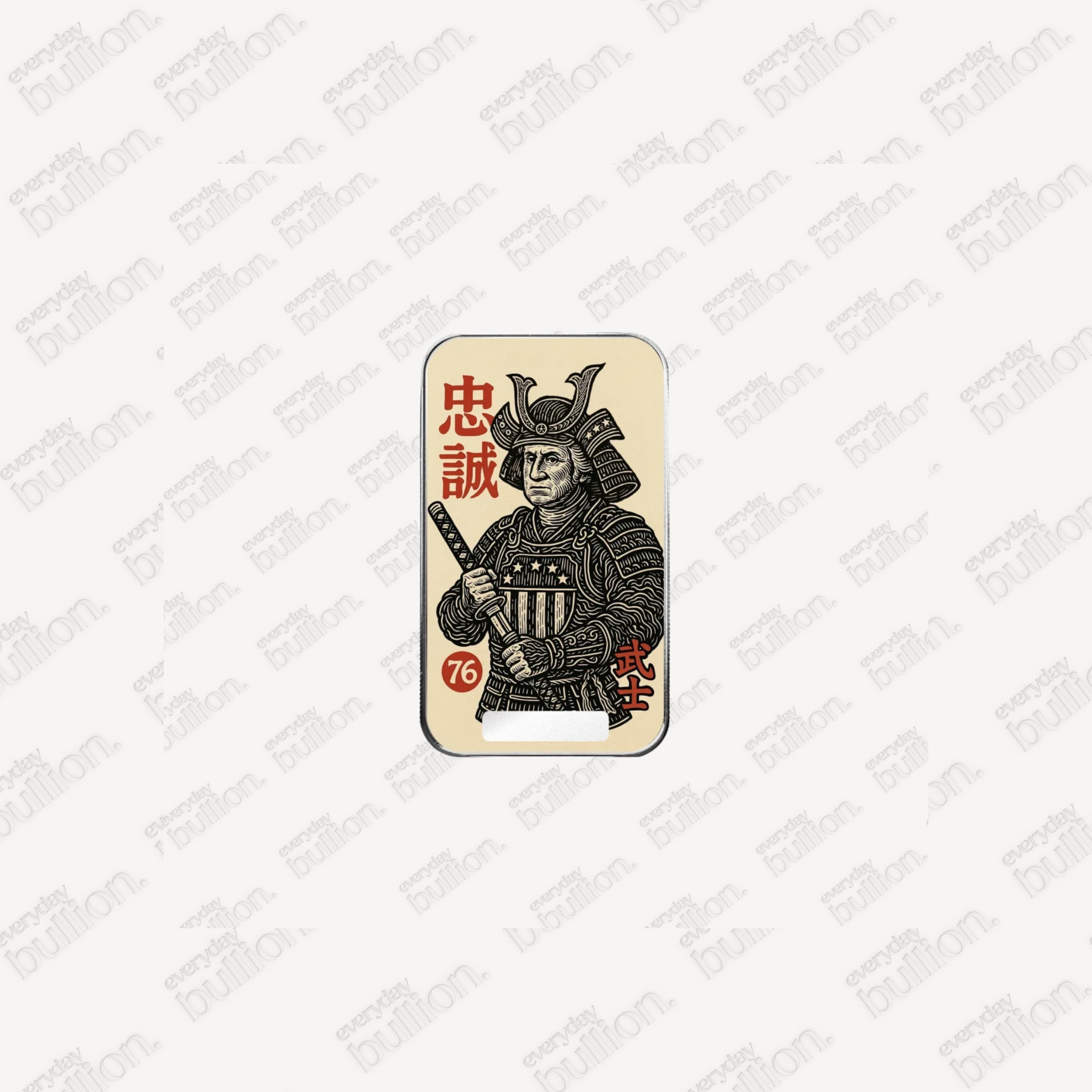 1 oz Silver Bar 2025 Scottsdale Mint George Washington Samurai Colorized