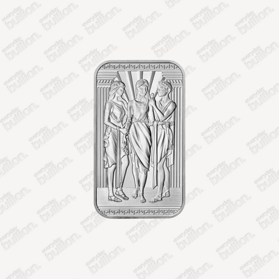 2022 1 oz Great Britain The Great Engravers Collection: Three Graces .9999 Silver Bar