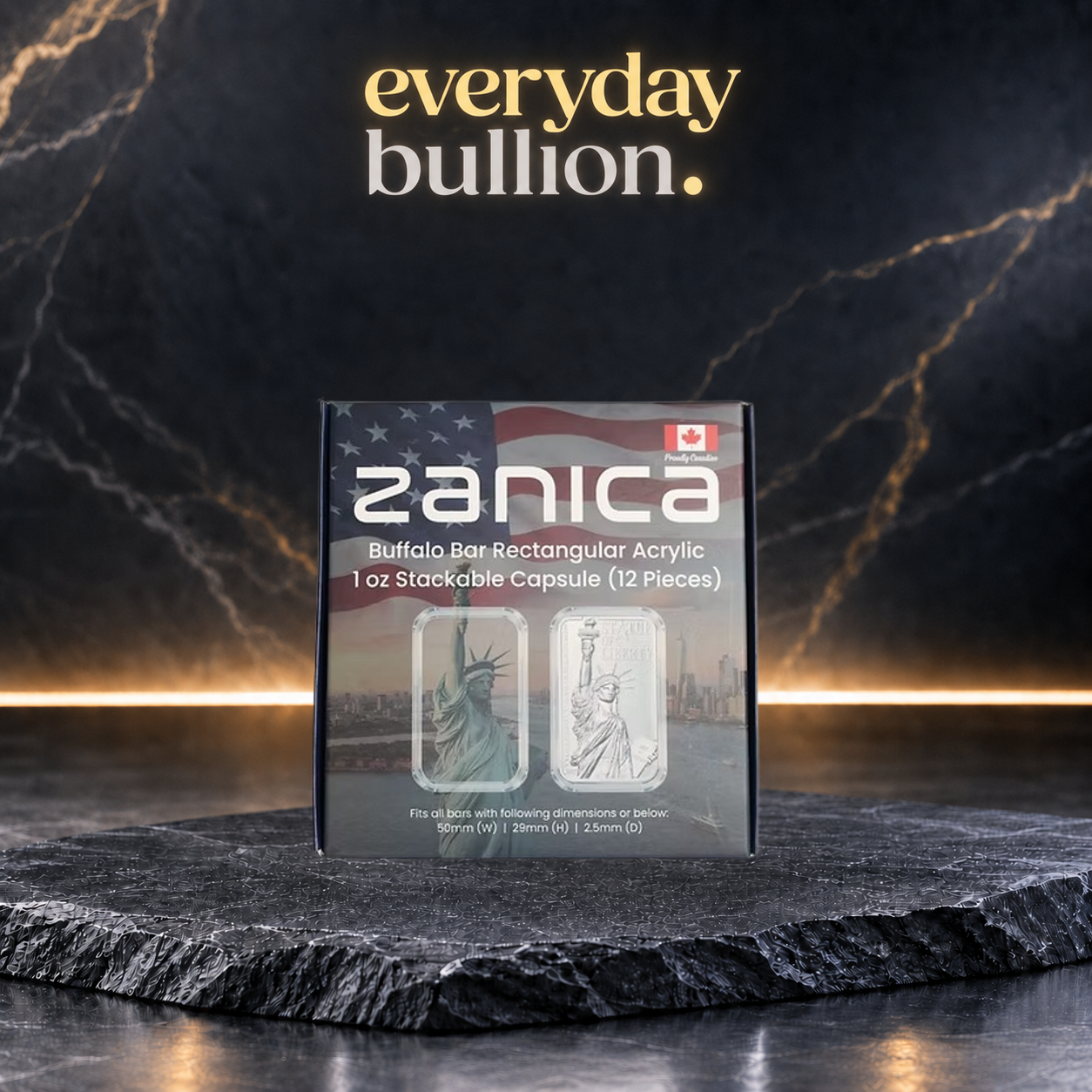 Zanica Rectangular 1oz Silver Bar Capsules – 12 Pack