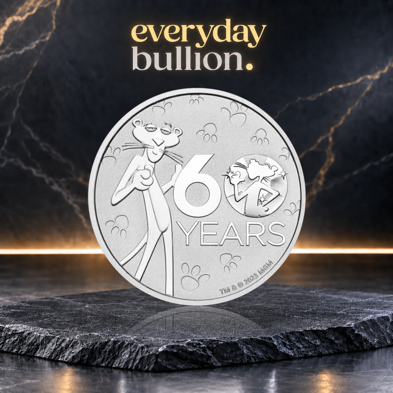 Pink Panther™ 60th Anniversary 2024 1oz .9999 Fine Silver BU Coin in Capsule – Perth Mint