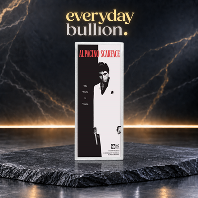 Scarface™ 40th Anniversary 4oz .999 Fine Silver Colourised Bar in Presentation Box – APMEX