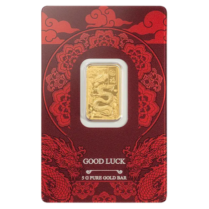 PAMP - 5 gram Gold Bar - Good Luck Yellow Dragon