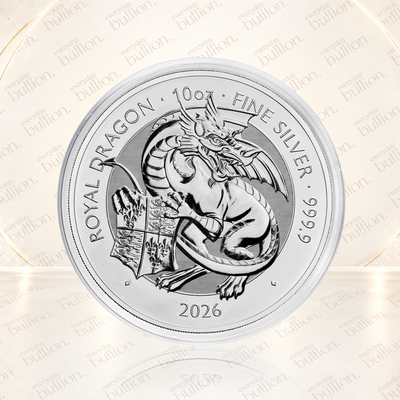 Royal Tudor Beasts Royal Dragon 2026 £10 10oz .9999 Silver Coin in Capsule - UK - Royal Mint