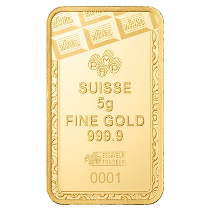 PAMP - 5 AU Gold bar Willy Wonka chocolate