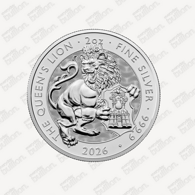 2oz Silver Lion of England Coin in Capsule
