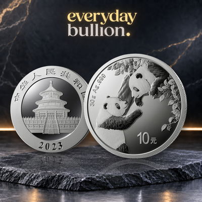 Chinese Panda 2023 30g .999 Silver 10 Yuan BU Coin in Capsule
