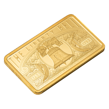 5g Pure Gold Bar - America the Free; Liberty Bell