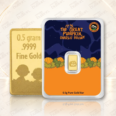 2026 Peanuts® It’s the Great Pumpkin 60th Anniversary 1/2g .9999 Gold Bar in TEP – United States – APMEX
